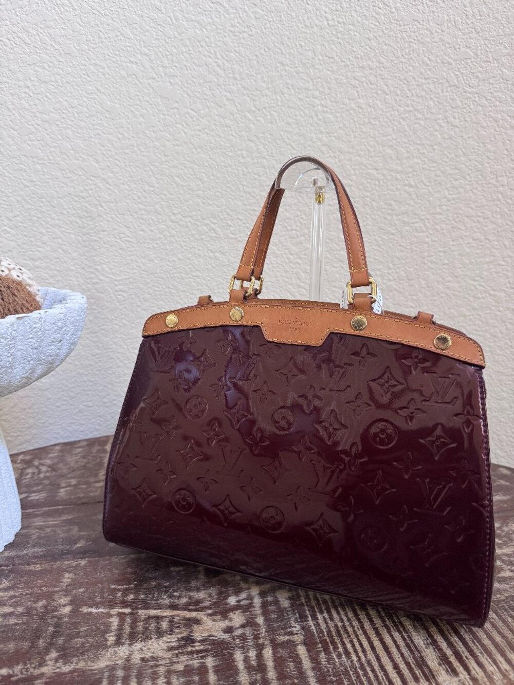 Louis Vuitton Vernis Brea GM Amarante Bag + COA